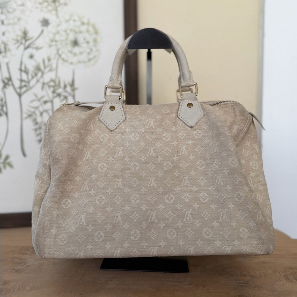 🤍 Louis Vuitton Monogram Mini Lin Speedy 30 in Dune - Picture 3 of 15